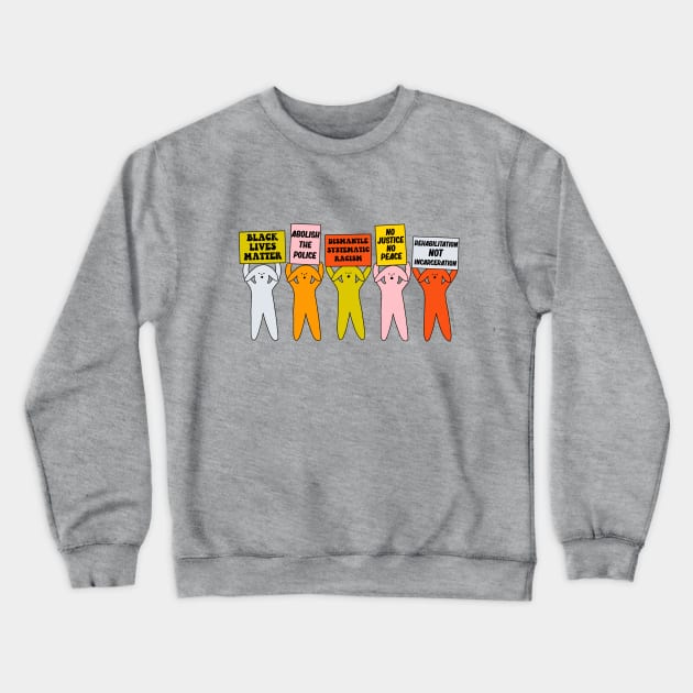 Power To The Puppies - The Peach Fuzz Crewneck Sweatshirt by ThePeachFuzz